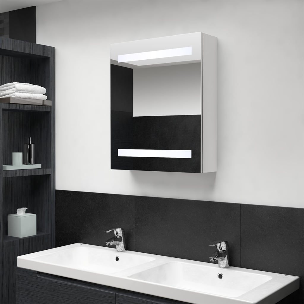LED Bad Spiegelschrank Weiß 50x60 cm