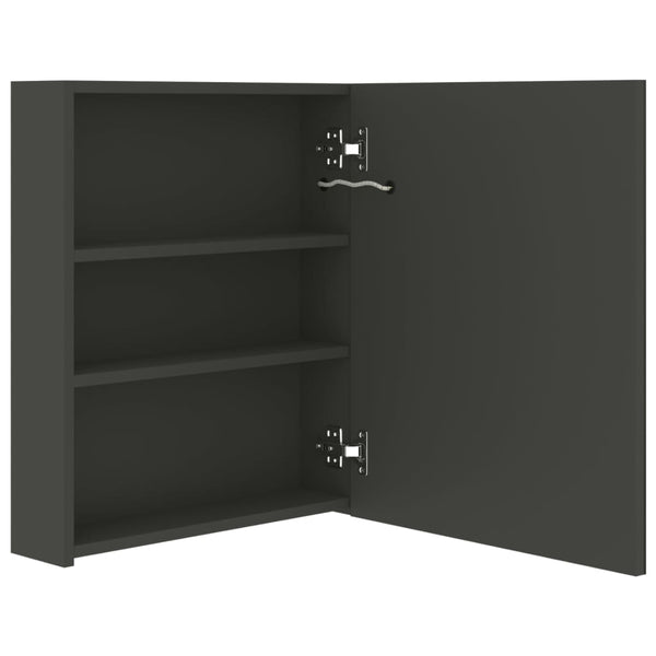 LED Bad Spiegelschrank Anthrazit 50x60 cm