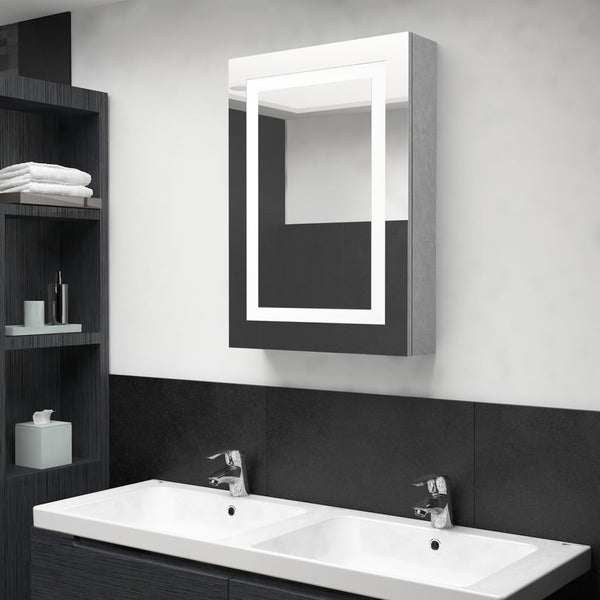 LED Badspiegelschrank Betongrau 50x70 cm