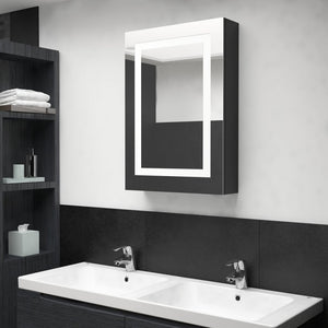 LED Spiegelschrank Schwarz 50x13x70 cm