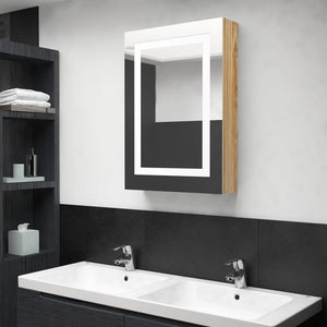 LED Spiegelschrank Bad Eiche 50x70 cm