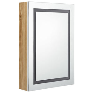 LED-Spiegelschrank Bad Weiß/Eiche 50x70 cm