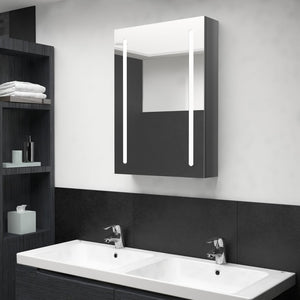 LED Bad Spiegelschrank Grau 50x70 cm