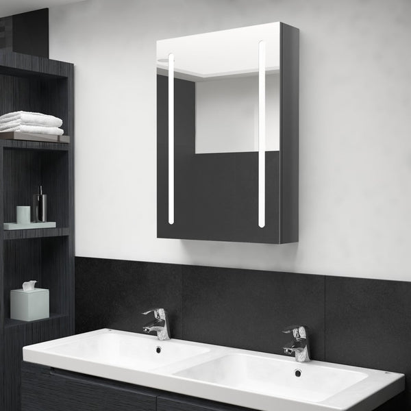 LED Bad Spiegelschrank Grau 50x70 cm