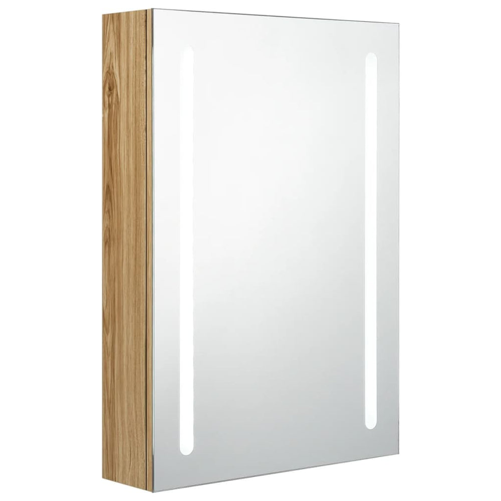 LED Bad Spiegelschrank Eichenoptik 50x70 cm