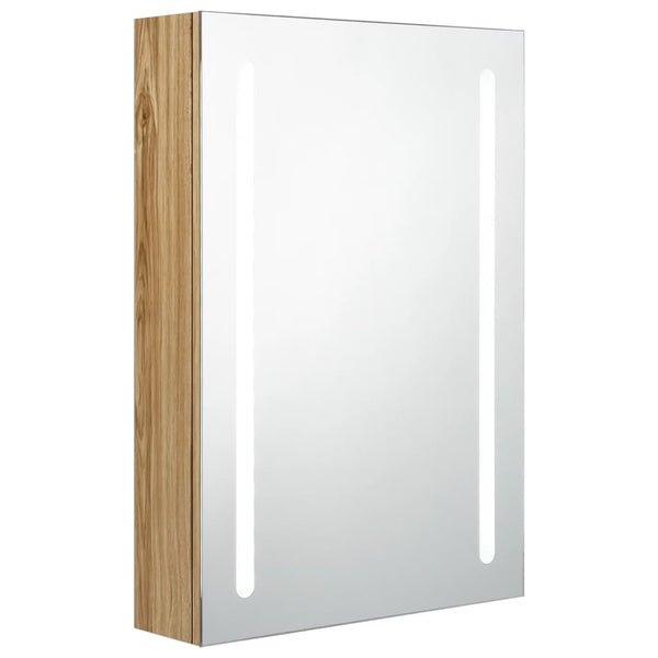 LED Bad Spiegelschrank Eichenoptik 50x70 cm