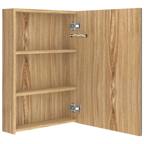 LED Bad Spiegelschrank Eichenoptik 50x70 cm