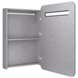 LED Bad Spiegelschrank Betongrau 60 cm
