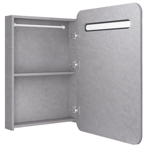 LED Bad Spiegelschrank Betongrau 60 cm