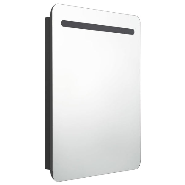 LED Bad Spiegelschrank Schwarz 60 cm