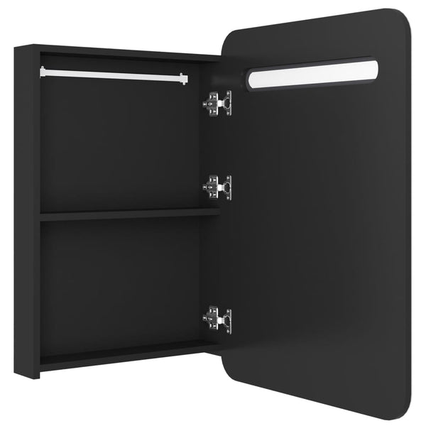 LED Bad Spiegelschrank Schwarz 60 cm