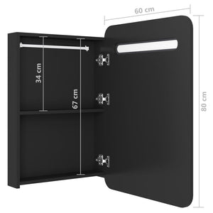 LED Bad Spiegelschrank Schwarz 60 cm