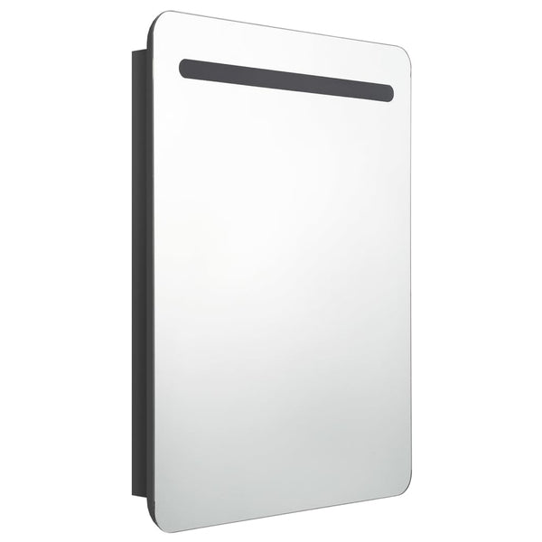 LED Bad Spiegelschrank Schwarz 60x80 cm