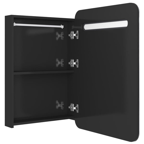 LED Bad Spiegelschrank Schwarz 60x80 cm