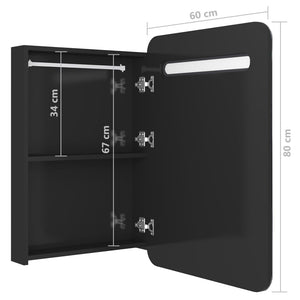 LED Bad Spiegelschrank Schwarz 60x80 cm