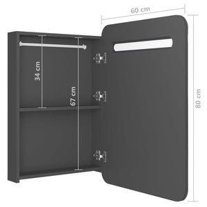 LED Bad Spiegelschrank Grau 60 cm