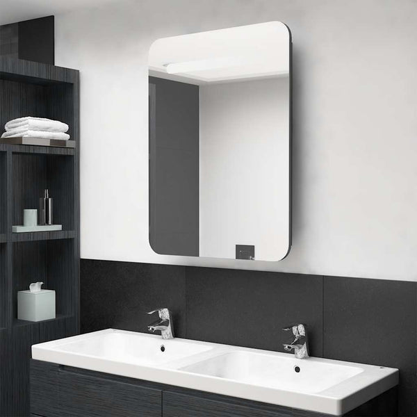 LED Bad Spiegelschrank Grau 60x80 cm