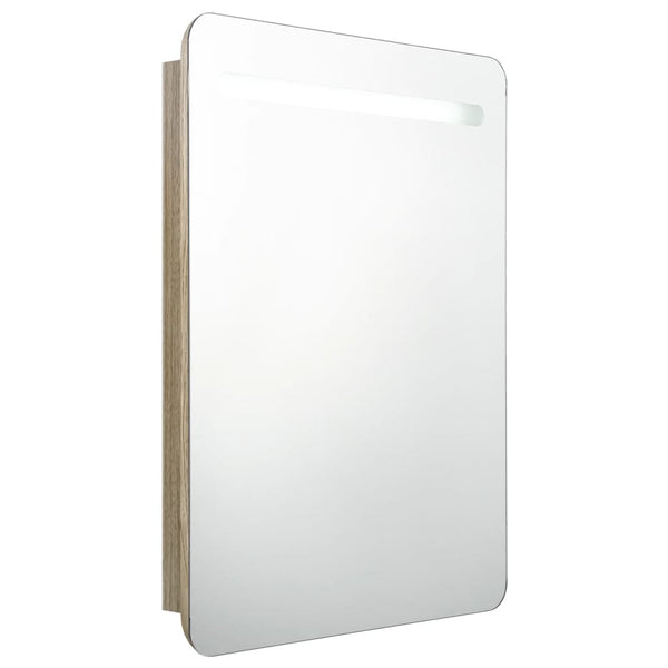 LED Bad Spiegelschrank Eiche 60x80 cm