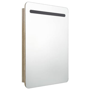 LED Bad Spiegelschrank Eiche 60x80 cm