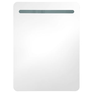 LED Badspiegelschrank Weiß Eiche 60 cm