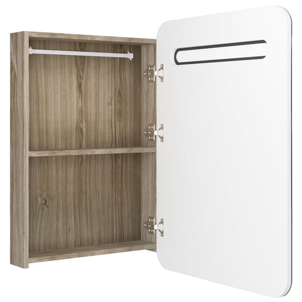LED Badspiegelschrank Weiß Eiche 60 cm