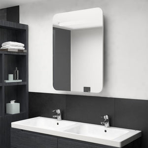 LED Badspiegelschrank Weiß Eiche 60 cm