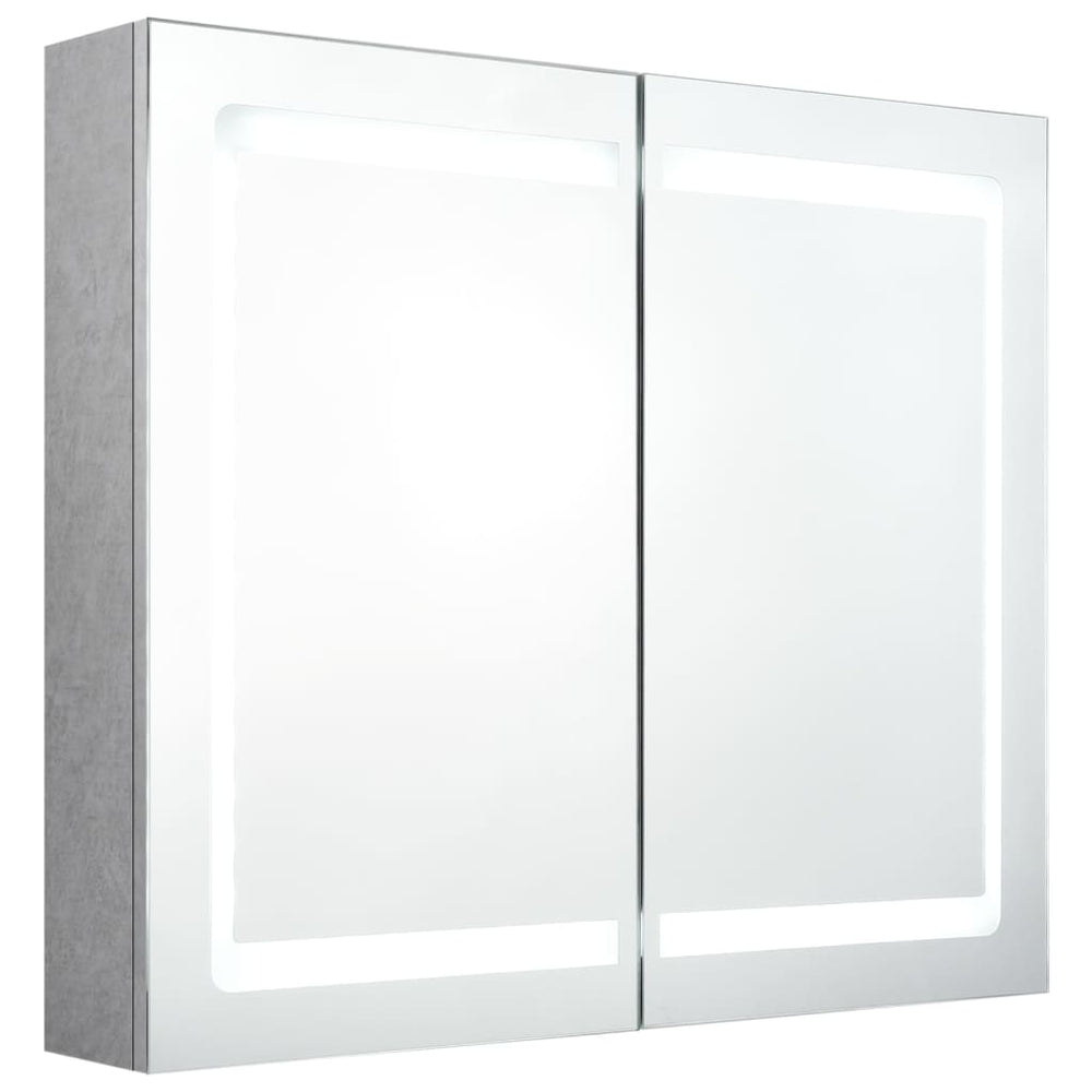 LED-Spiegelschrank Betongrau 80 cm