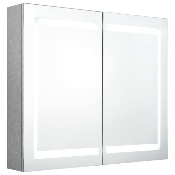 LED-Spiegelschrank Betongrau 80 cm