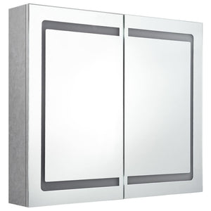 LED-Spiegelschrank Betongrau 80 cm