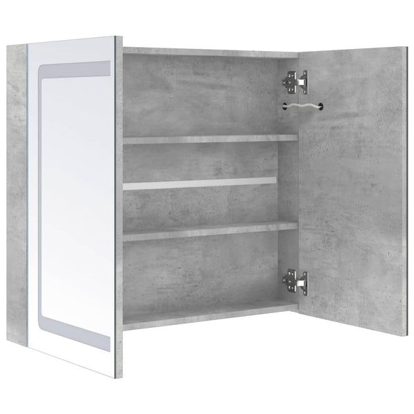 LED-Spiegelschrank Betongrau 80 cm
