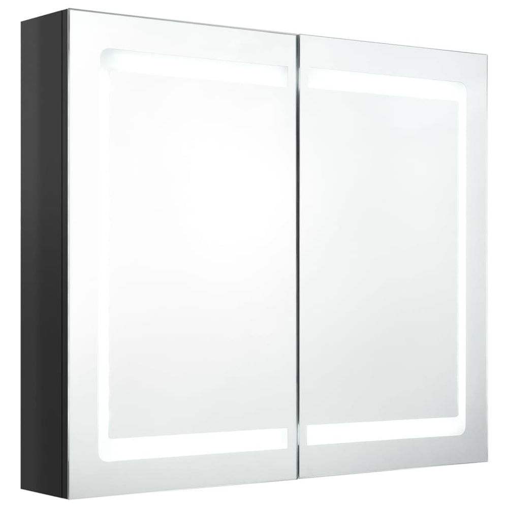 LED Spiegelschrank Schwarz 80 cm