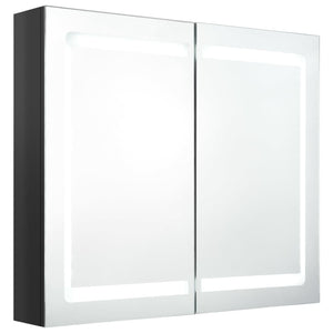 LED Spiegelschrank Schwarz 80 cm