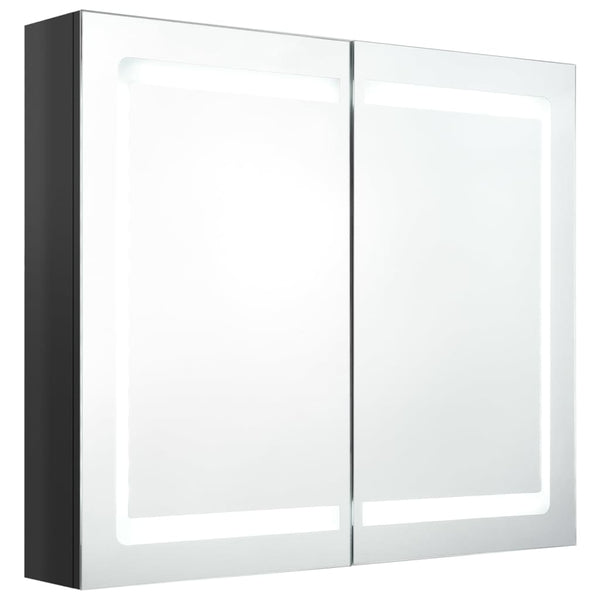 LED Spiegelschrank Schwarz 80 cm