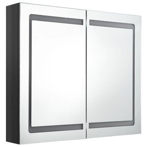 LED Spiegelschrank Schwarz 80 cm