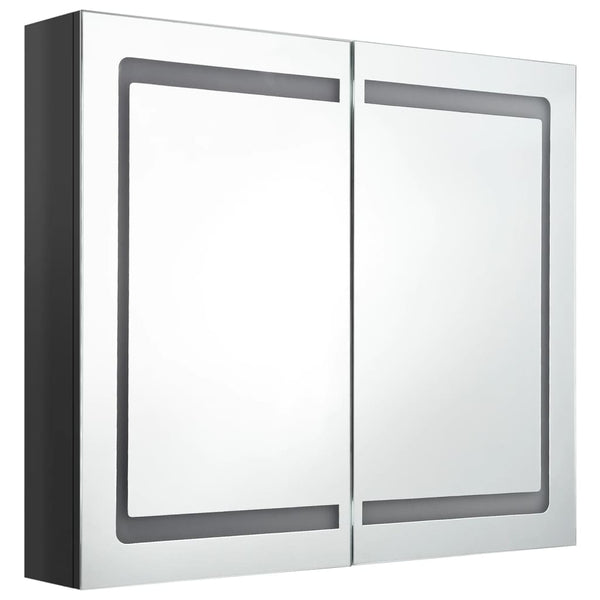 LED Spiegelschrank Schwarz 80 cm