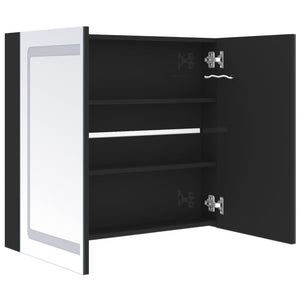 LED Spiegelschrank Schwarz 80 cm