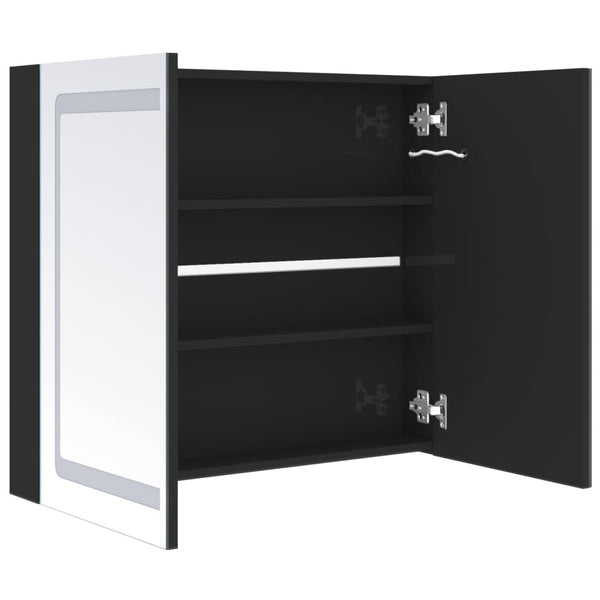 LED Spiegelschrank Schwarz 80 cm