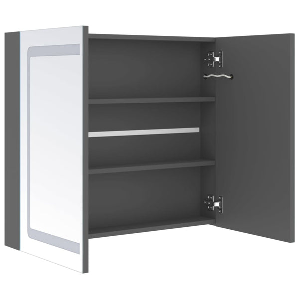 LED Spiegelschrank Grau 80 cm