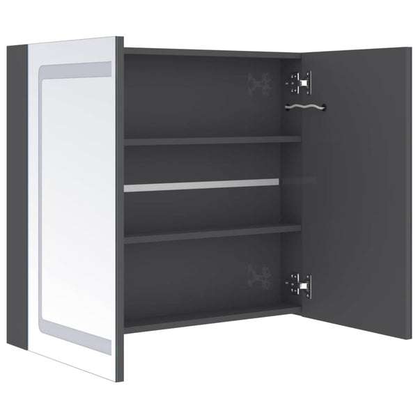 LED-Spiegelschrank Grau 80cm