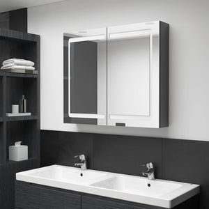 LED-Spiegelschrank Grau 80cm