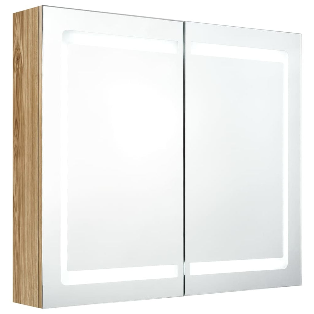 LED-Spiegelschrank Eichen-Optik 80 cm