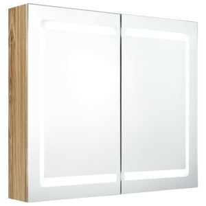 LED-Spiegelschrank Eichen-Optik 80 cm