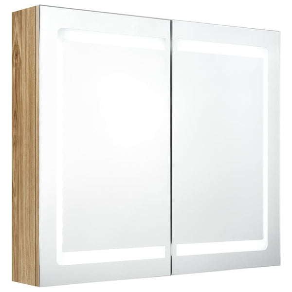 LED-Spiegelschrank Eichen-Optik 80 cm