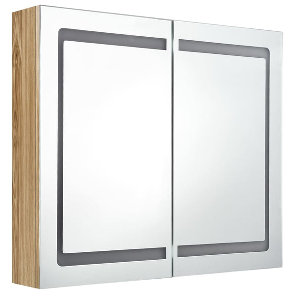 LED-Spiegelschrank Eichen-Optik 80 cm