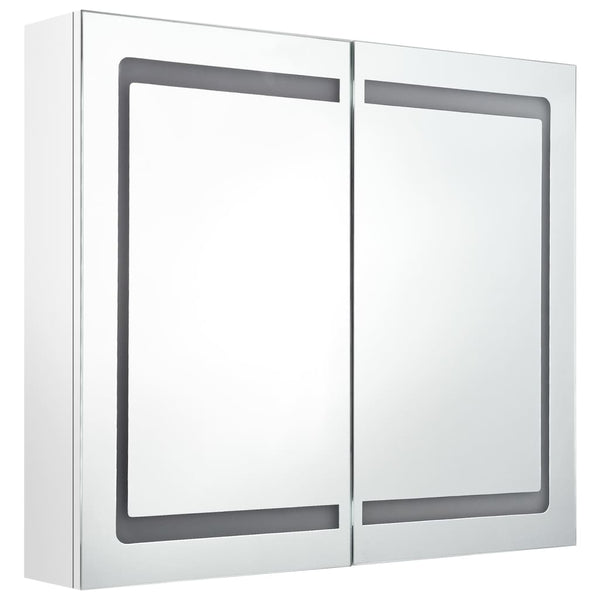 LED-Spiegelschrank Weiß 80 cm