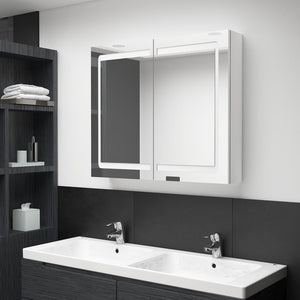 LED-Spiegelschrank Weiß 80 cm