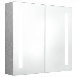 LED Bad Spiegelschrank Betongrau 62 cm