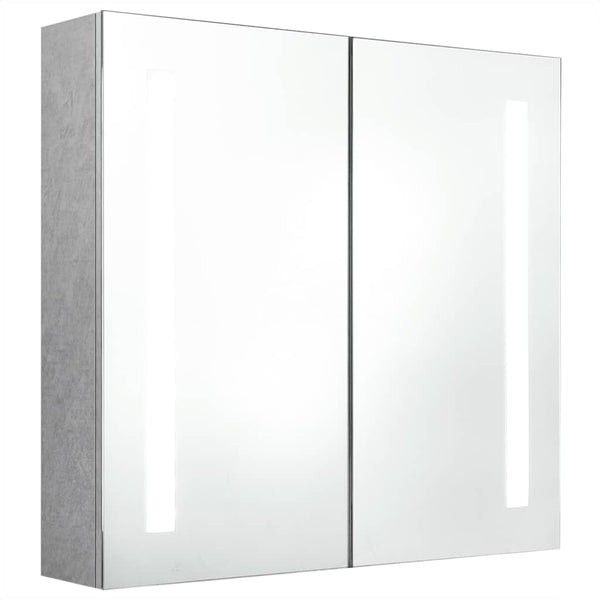 LED Bad Spiegelschrank Betongrau 62 cm