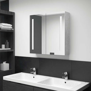 LED Bad Spiegelschrank Betongrau 62 cm