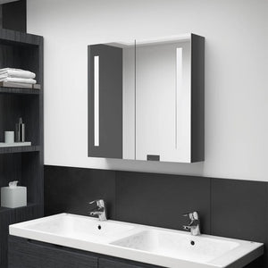 LED-Spiegelschrank Grau 62x60cm